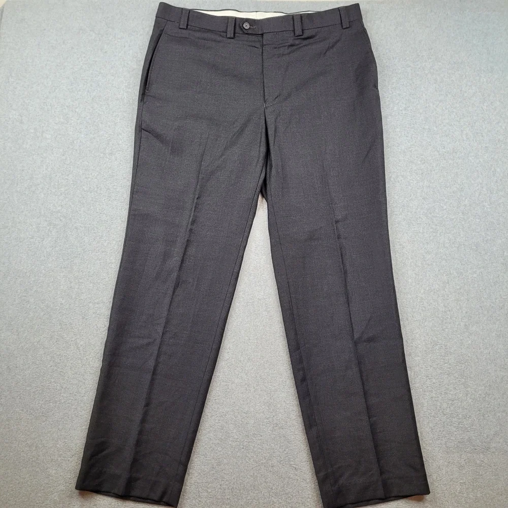 Lauren Ralph‎ Lauren Dress Pants Mens 38x32 Gray 100% Wool Flat Front Slacks